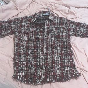 Long button up shacket